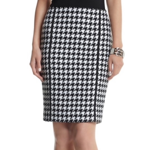 WHBM Houndstooth Pencil Skirt Size 2 NWT - Picture 1 of 5